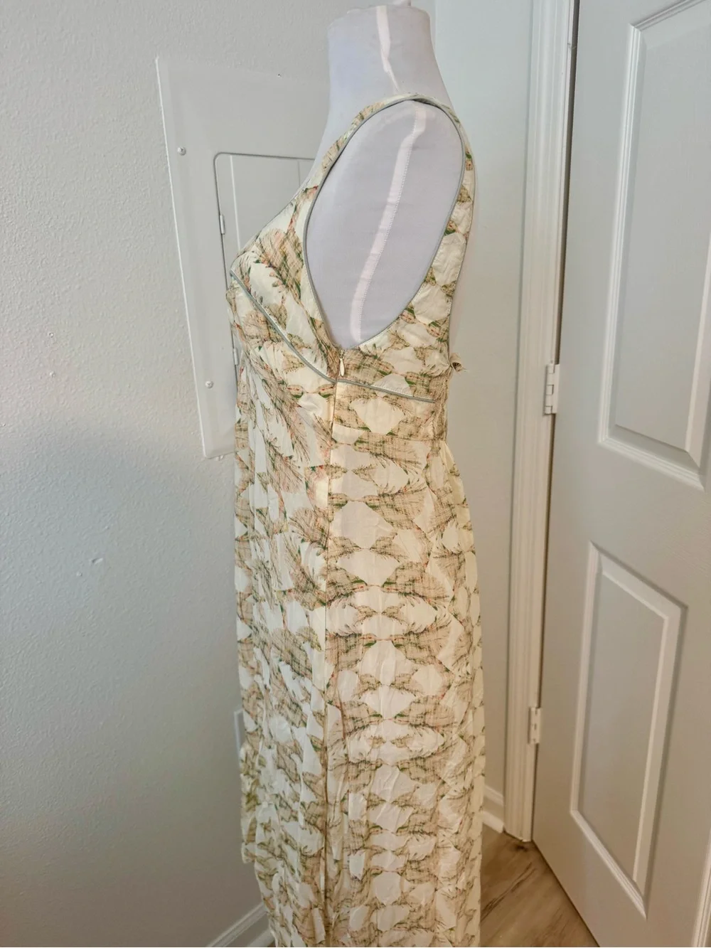 Free People Love Birds Maxi Dress | Cream Floral High-Low Hem | Small